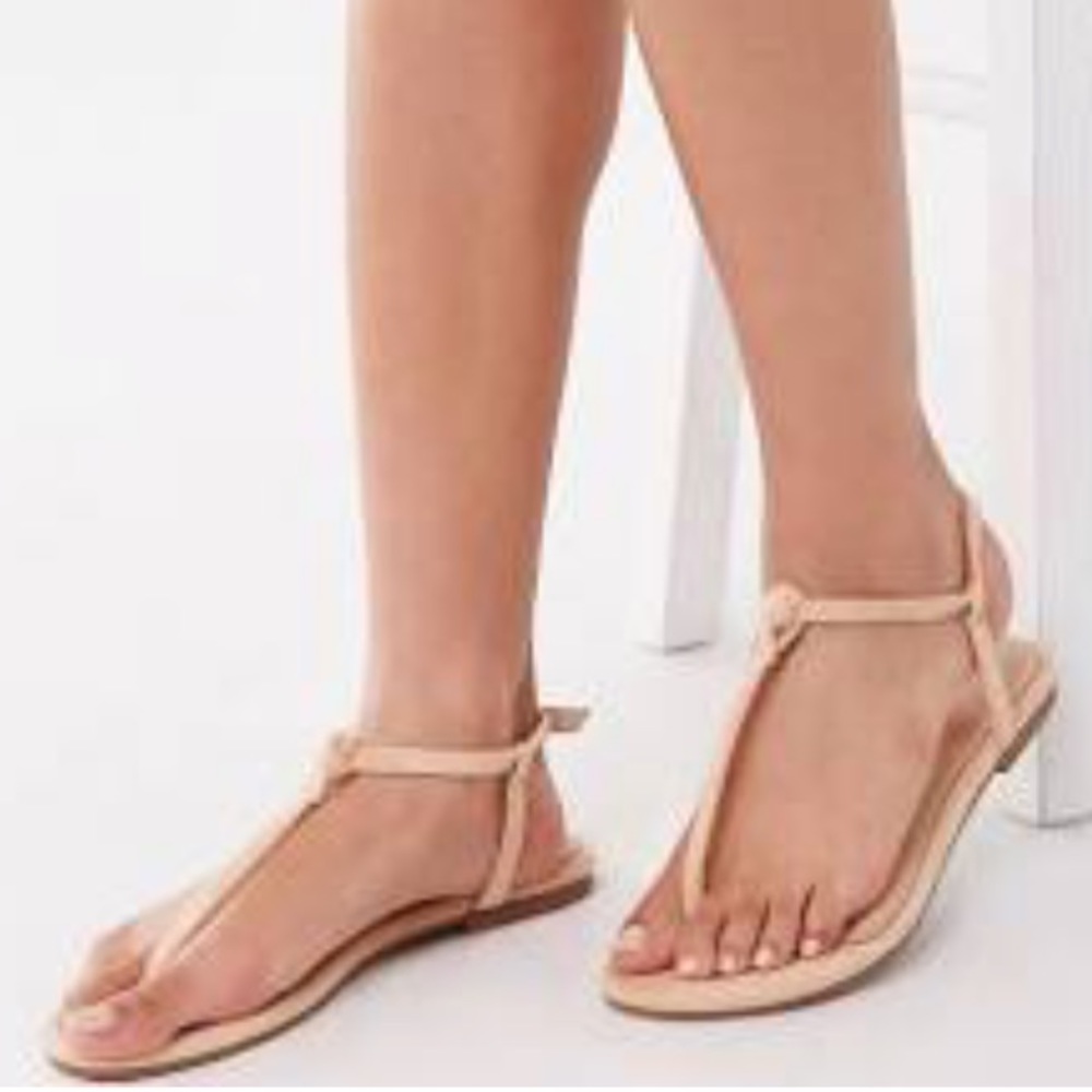 Faux Suede Thong Sandals